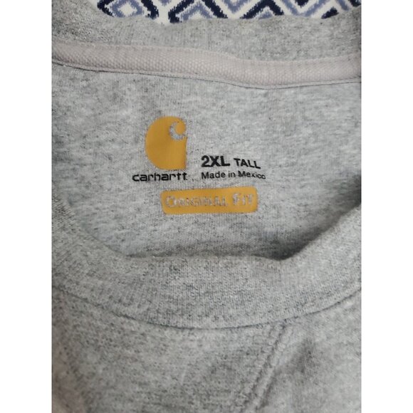 Carhartt Sweater Mens XXL Gray Spellout Big Logo Original Fit Thick Pullover - Picture 4 of 16